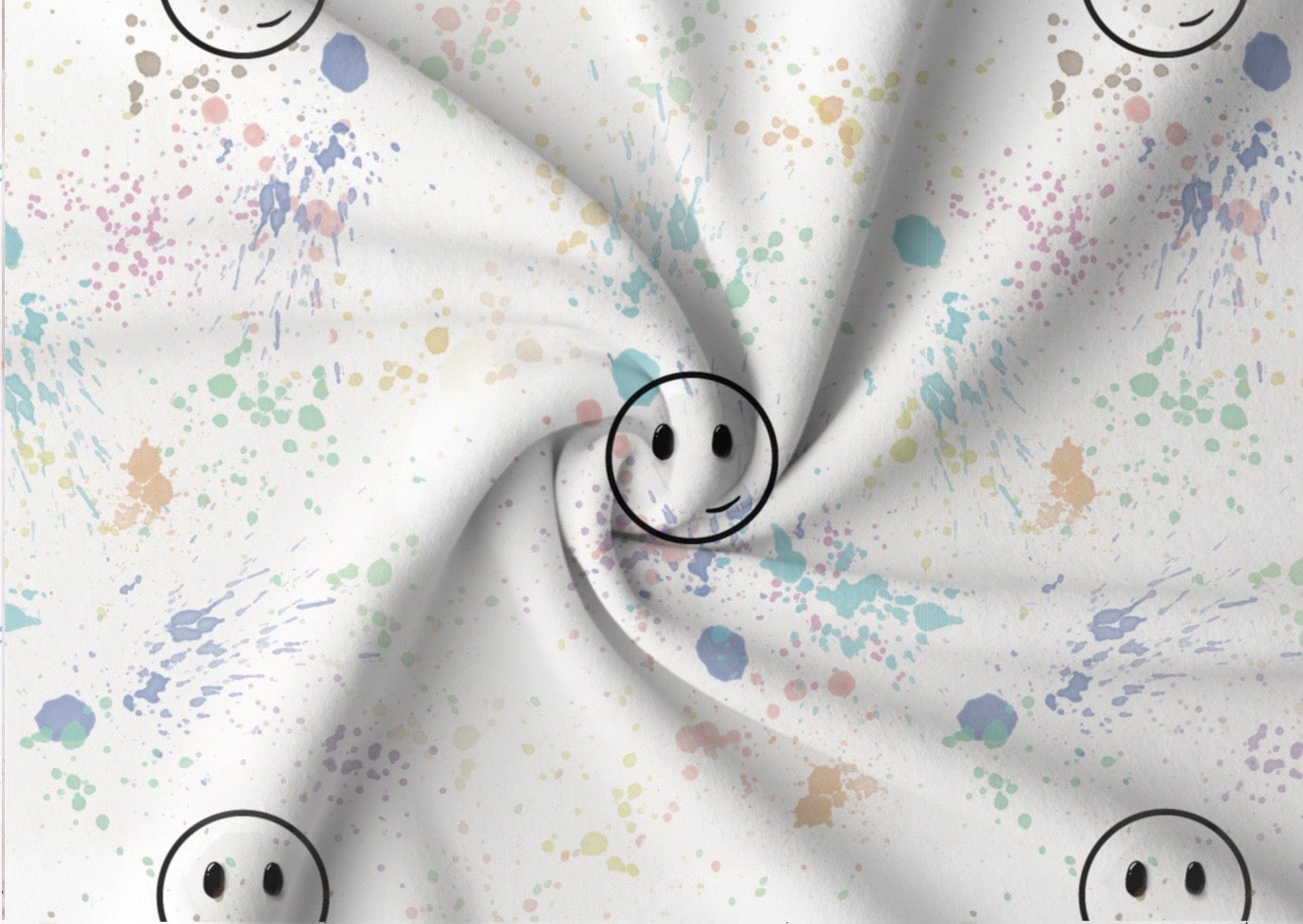 Bunte Smileys Stoff Eigenproduktion